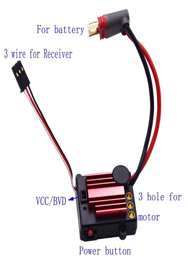 Blomiky E45A E45AZ Brushless ESC Electronic Speed Control with Heatsink Spare Parts Suitable for MJX Hyper Go 1/14 H14BM 14210 14211 1/16 H16BM H16GT H16DR H16R H16PL H16E H16 RC Trucks / E45A ESC - Image 2